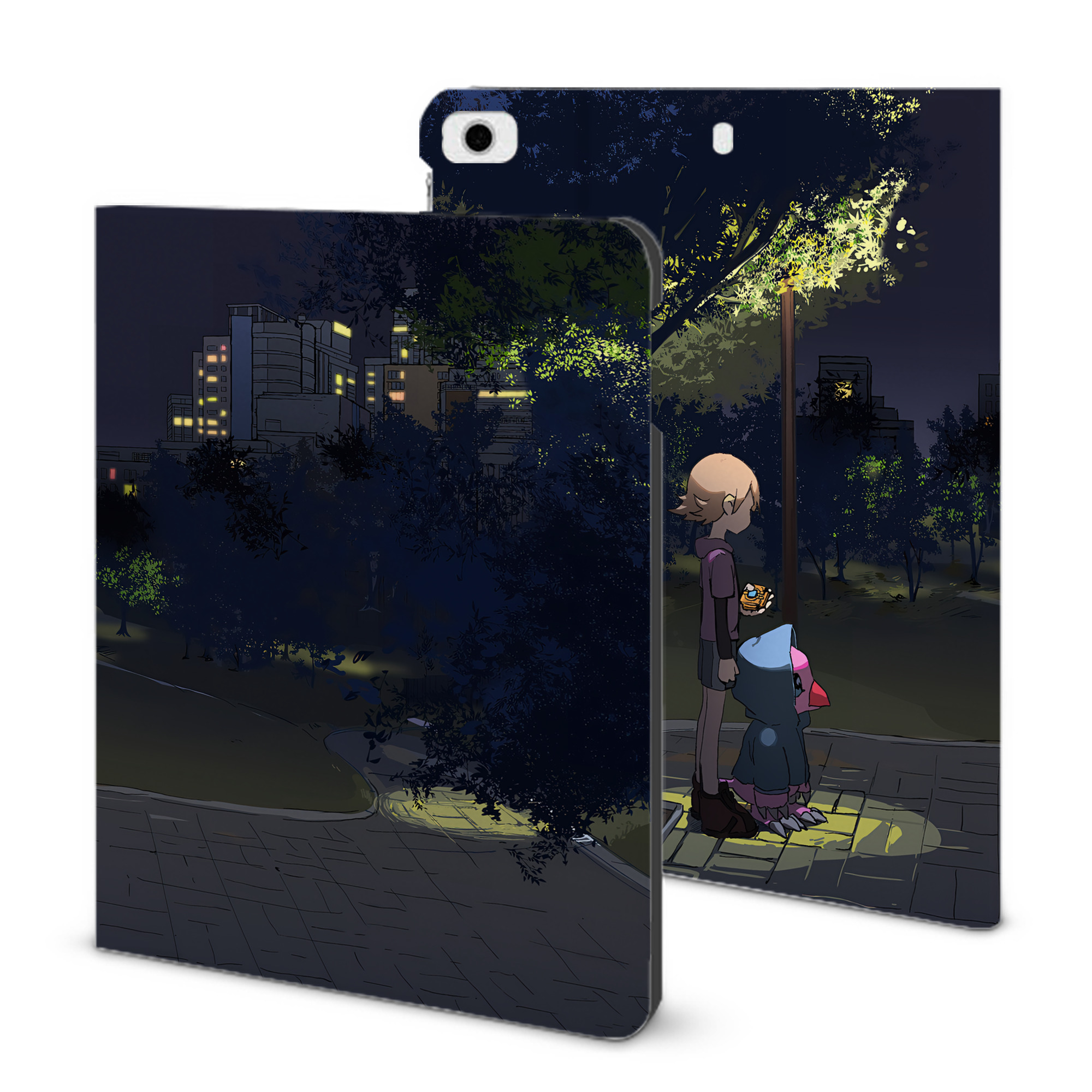 （画像用） Digimon デジタルモンスター/デジモン IPad ケース ブック型 PUレザー TPU 耐衝撃 軽量 薄型 ペン収納なし 全面保護 IPad 各モデル対応